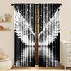 2pcs Elegant Black Curtains with Angel Wings and Stars Design – Perfect for Living Room Study and Office