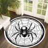 1 Piece Dark Web Ring Spider Web Pattern Round Floor Mat, Polyester Fabric, Suitable for Bedroom Living Room