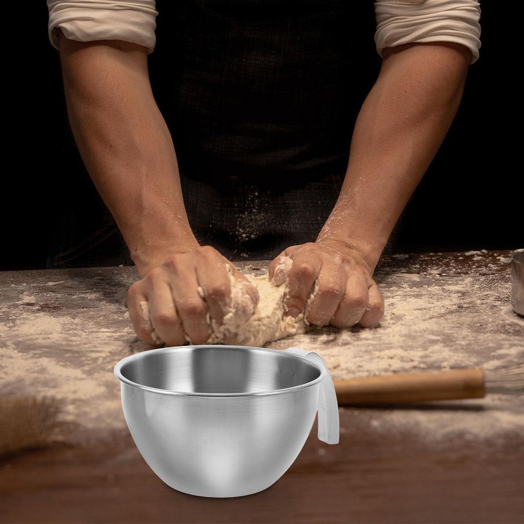 Stainless Steel Mixing Bowl Large Capacity Measuring Cup Pour Spout Strainer Kitchen Baking Cooking Essential Bowls