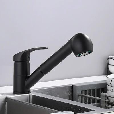 Bathroom Faucet Single Handle Spray Faucet Deck Mounted Pull Out Kitchen Mixer Faucet Universal Rotation Shower Nozzle Tap