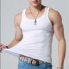 Kolsuz Tank Top erkek Spor Rahat Fanila Düz Renk Dip Streç Spor Tayt Spor Çapraz raylı Koşu Gömlek