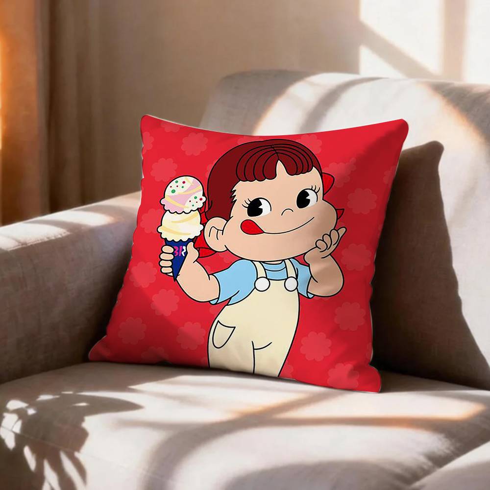 CUTE MMilky Peko Chan Pillow Case Pattern Printed Pillowcase For Living Room Sofa Cushion Cover