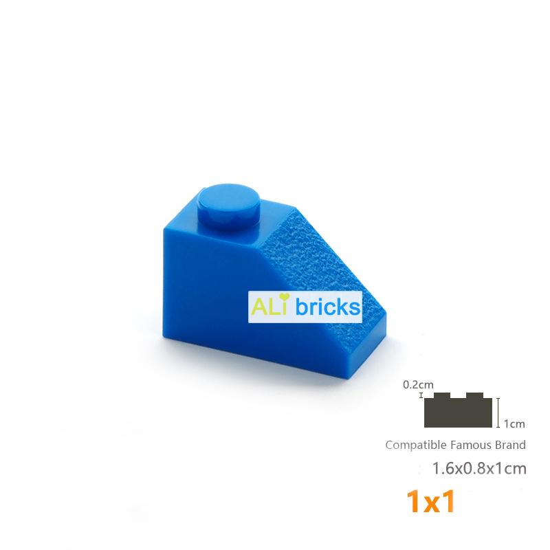50 Pcs Bulk Blocks Building Bricks Bevel 1X1 Educational Assemblage Construction Toys for Children Size Compatible With Brand