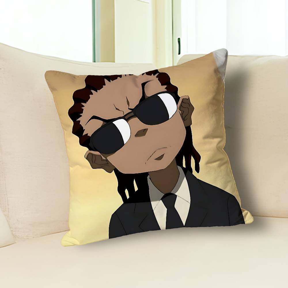 H-Huey-Freeman B-Boondocks Pillow Cases for Bedroom Living Room Sofa Home Decor Polyester Cushion Cover with Zipper