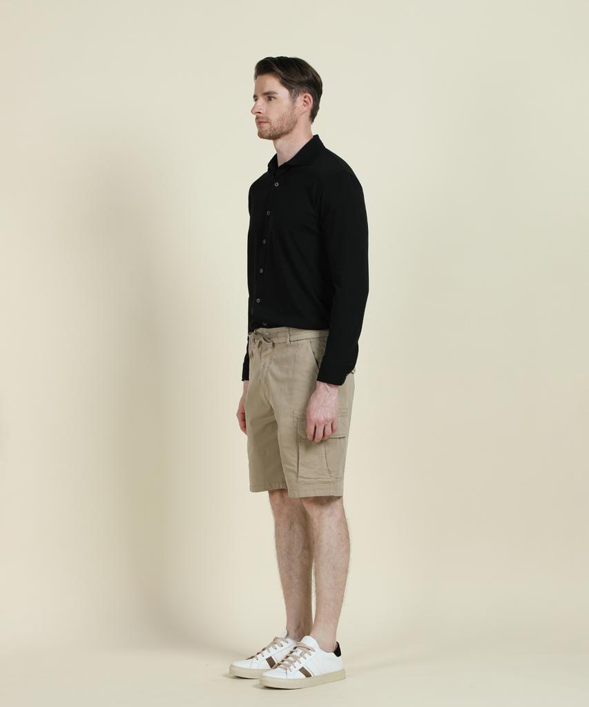 PANICALE Beige Drawstring Cargo Shorts
