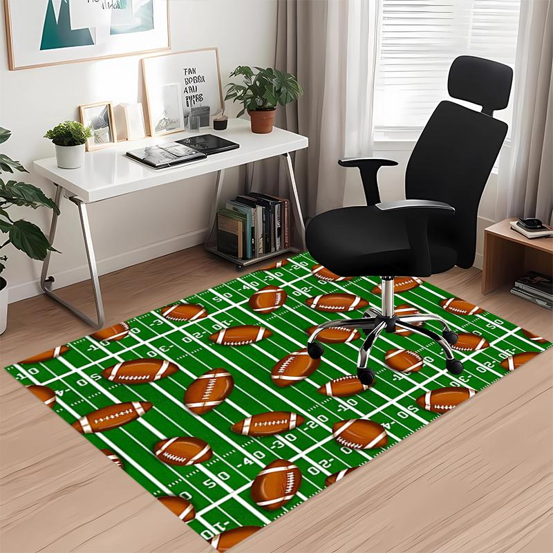 American football Printed Carpet, for Office Chair Living Room Bedroom Kitchen Room Decor Gifts.
