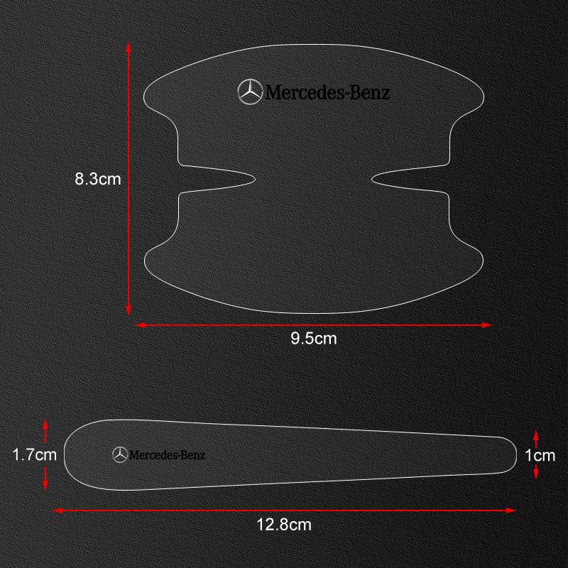 8Pcs Transparent Car Door Handle Bowl Anti Scratch Protective 3D Sticker For Mercedes Benz GLE GLC A B C E Class W176 W246 W205 W213 AMG