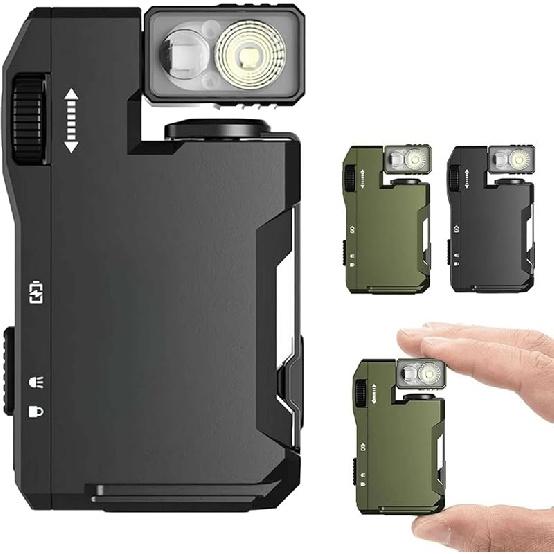 G5 Magnetic Mini Flashlight - 400 Lumens Rechargeable EDC Flashlight with 180° Rotation & Dual Light, IP68 Waterproof Thin Design -1.47×2.44 Inch