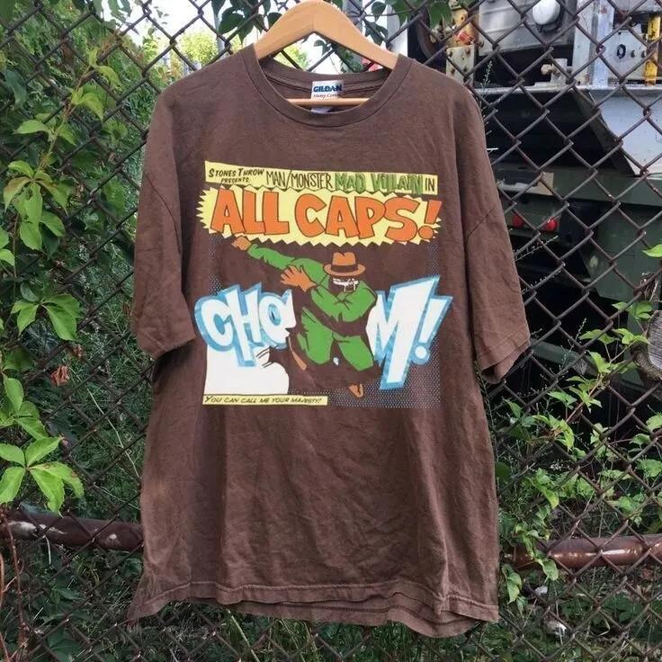 Ретро Футболка с принтом Mf Doom Y2k Madvillain Metal Face Tee AN47229 Унисекс Футболка M