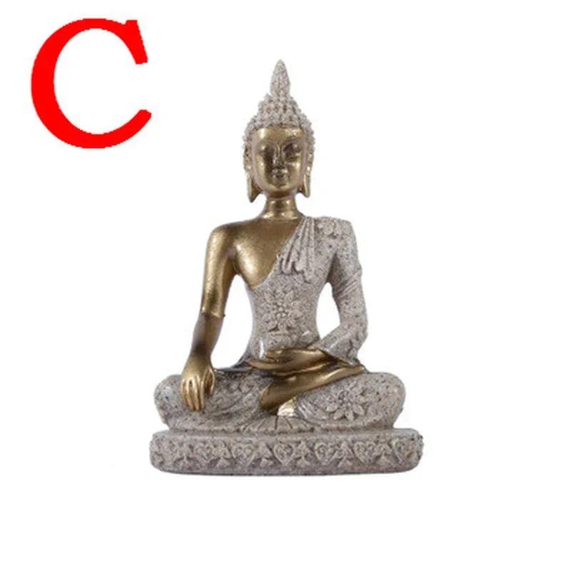 11cm Buddha Seated Resin Crafts Retro Creative Miniature Home Furnishings Home Decoration