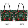  Christmas Printed Tote Bag Reusable Festive Handbag Large Capacity Grocery Bag for Holiday
