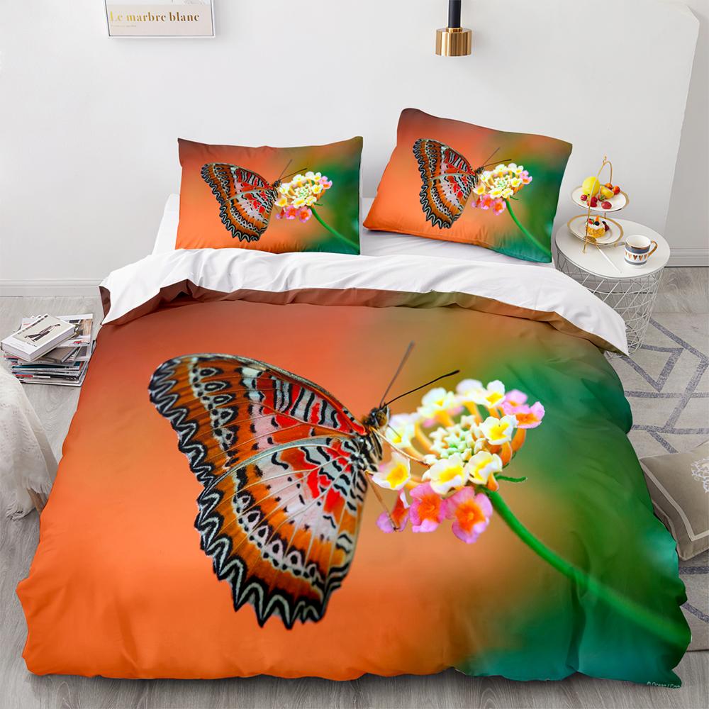 Butterfly Bedding Set Single Twin Full Queen King Size Mountain Elf Bed Set Aldult Kid Bedroom Duvetcover Sets 3D Print 038