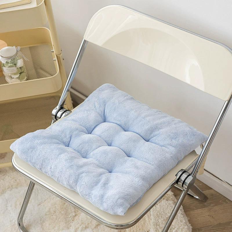 1PC Plush Thickened Chair Pad 40x40cm Square Non-slip Seat Cushion for Home&Office Butt Pad Back Cushion