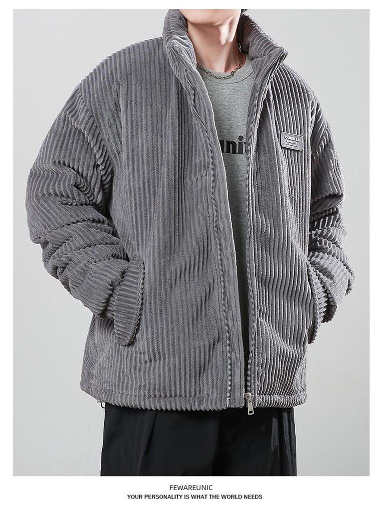 2024 Herren- & Damen-Verdickter Winddichter Cordmantel - Amerikanischer Retro, Herbst/Winter Stehkragen, Kältebeständig