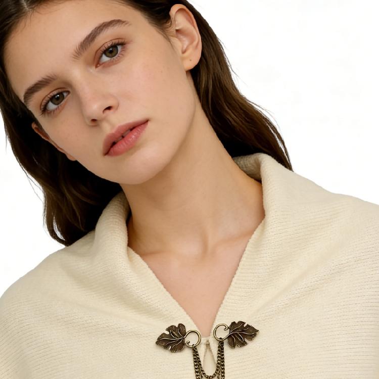 Fashionable Chain Brooch Trendy Chest Jewelry Gift With European Pattern For Shawl And Clothing Accessories