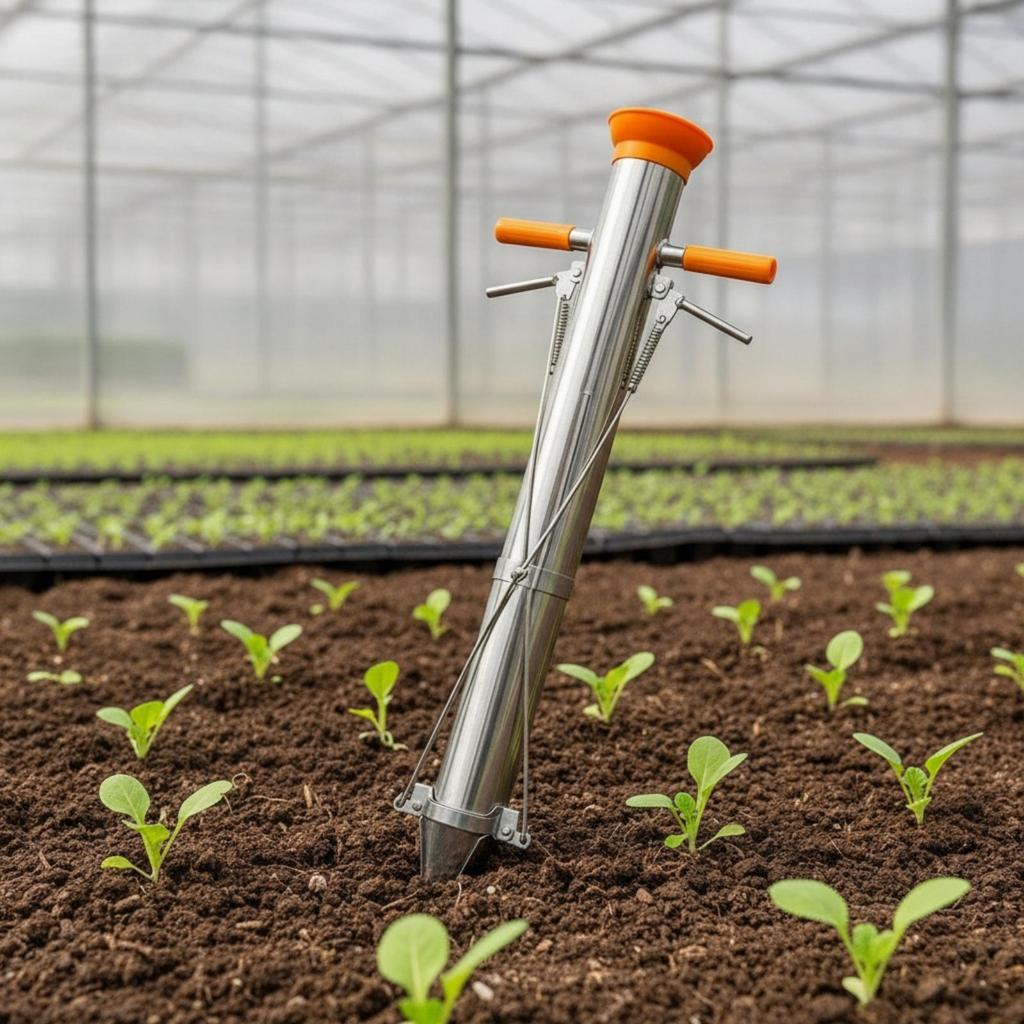 Seedling Planter with Twin Handles | HeavyDuty Stainless Steel Mechanism, Transplanter, for