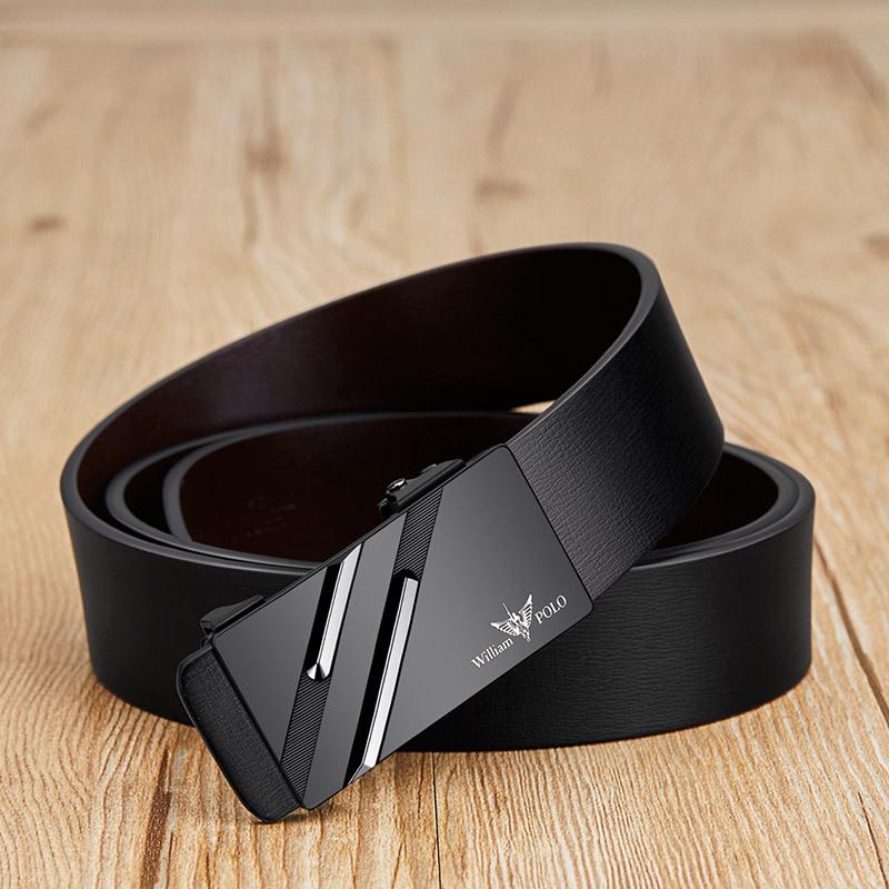 Emperor Paul Men's Genuine Leather Automatic Buckle Belt - Youth Minimalist Design