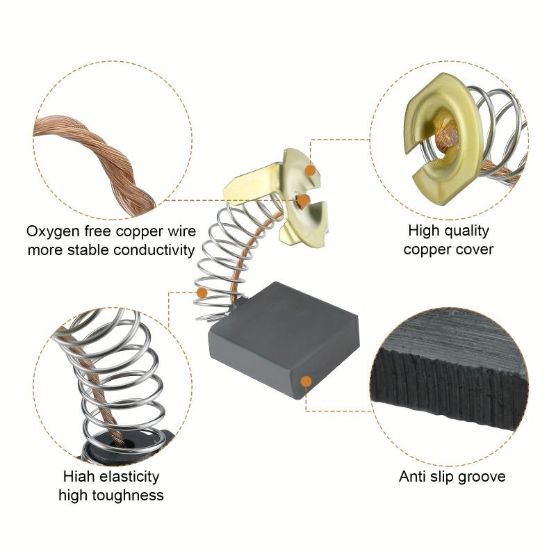 80/40pcs Electric Motor Carbon Brushes Set Assorted Kit for Angle Grinder Drill Electric Hammer Power Tools Replacement Parts
