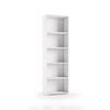 Tall White Bookcase 5 Adjustable Shelves Space-saving | Vertical Bookshelf Furniture | Storage Books Documents
