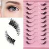 10 Pairs Half Lashes Natural Look Wispy Fluffy Cat Eye Look Natural Short Accent Lashes End Lashes Corner Eyelashes 3/4 Lashes R