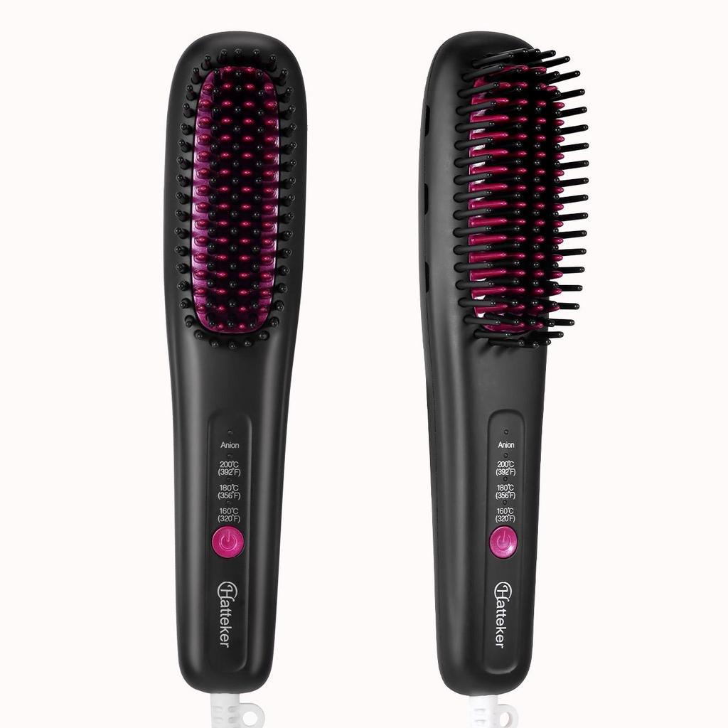 Portable Home Use Negative Ion Straightening Brush Comb - Multiple Temperature Settings for Smooth & Damage-Free Hair