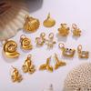 Ocean Element Conch Shell Pendant Accessories Stainless Steel Gold-Plated Beach Wind Accessories