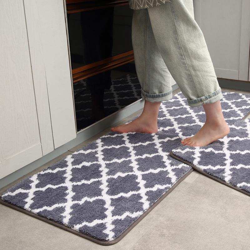Nordic Style Non-slip Long Kitchen Mat - Absorbent & Oil-proof for Bedroom/Bathroom