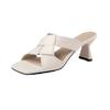 women fashion sweet light weight peep toe high quality stiletto heel shoes lady casual brown pu leather sandals ab751