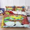 Christmas SpongeBob Patrick Bedding Set Dark Background Duvet Cover 3D Cartoon Quilt Cover Kids Bed Decor No Filler