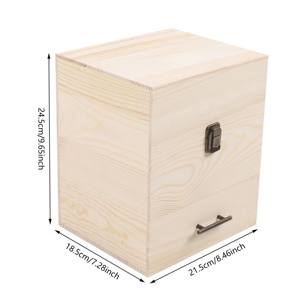 Wood Storage Box for Essential Oils, 59-Slot Storage Case Box