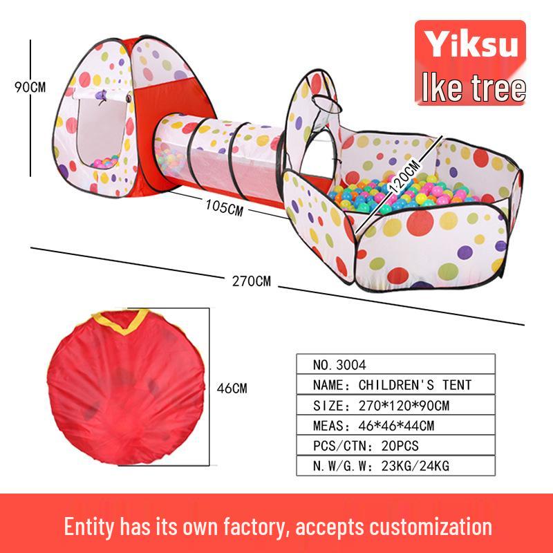 3-in-1 Kids' Yurt Play Tent and Tunnel Set for Indoor/Outdoor Use