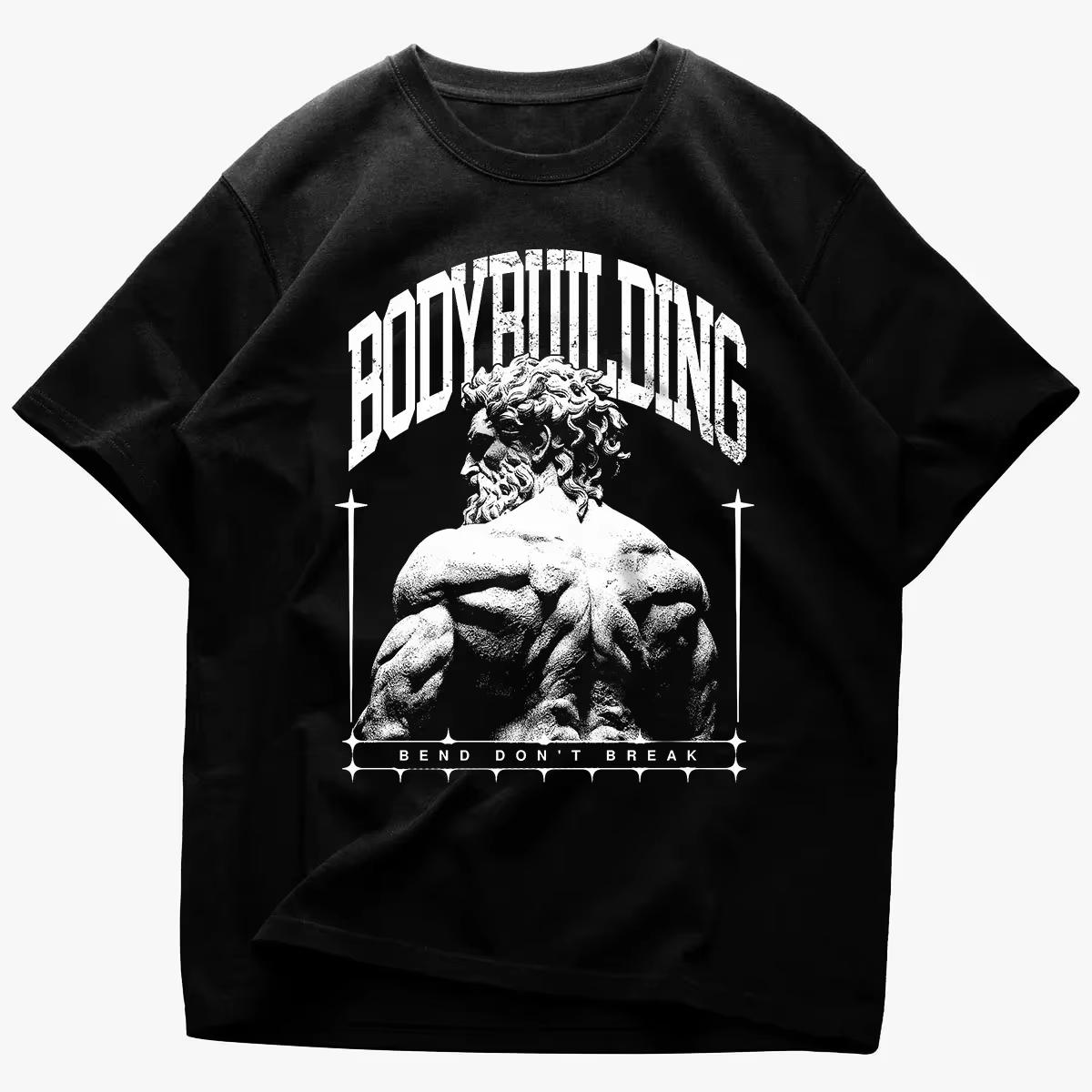 2026 Fashion Summer Myth Statue Men Cotton TShirt Gym Athletic Streetwear Black Gym Comfortable TShirt S