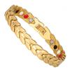 Mens Titanium Steel Bracelet Geometric Design Gold Tone Fashion Statement Jewelry Casual Wear