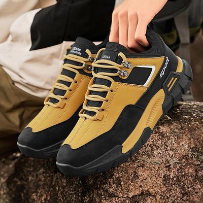 Men's Platform Non Slip Safety Boots Comfortable Trend Travel Shoes Outdoor Hiking Casual Shoes