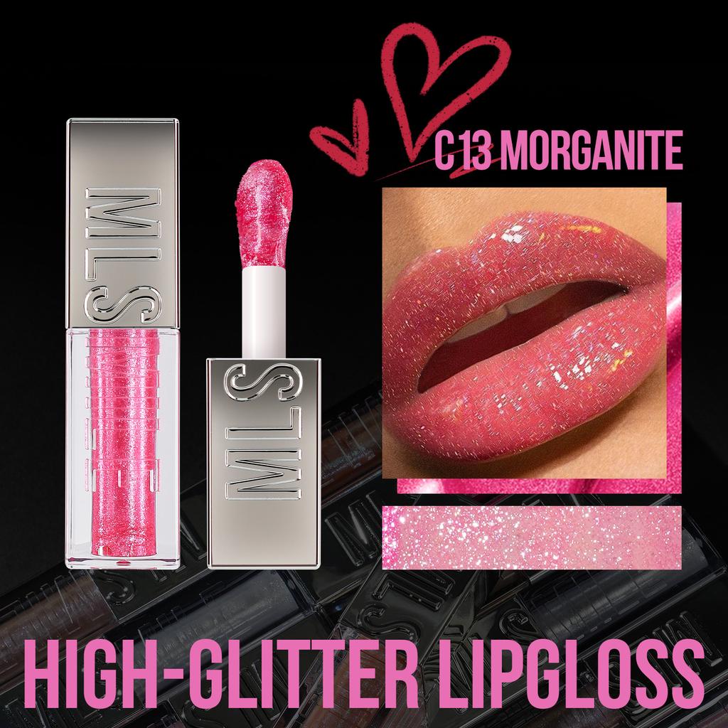 Brillo de Labios Explosivo Cabezal de Cepillo Grande Espejo Nacarado Brillo de Labios 6 Colores Hidratante Brillo Fino Lápiz Labial Líquido