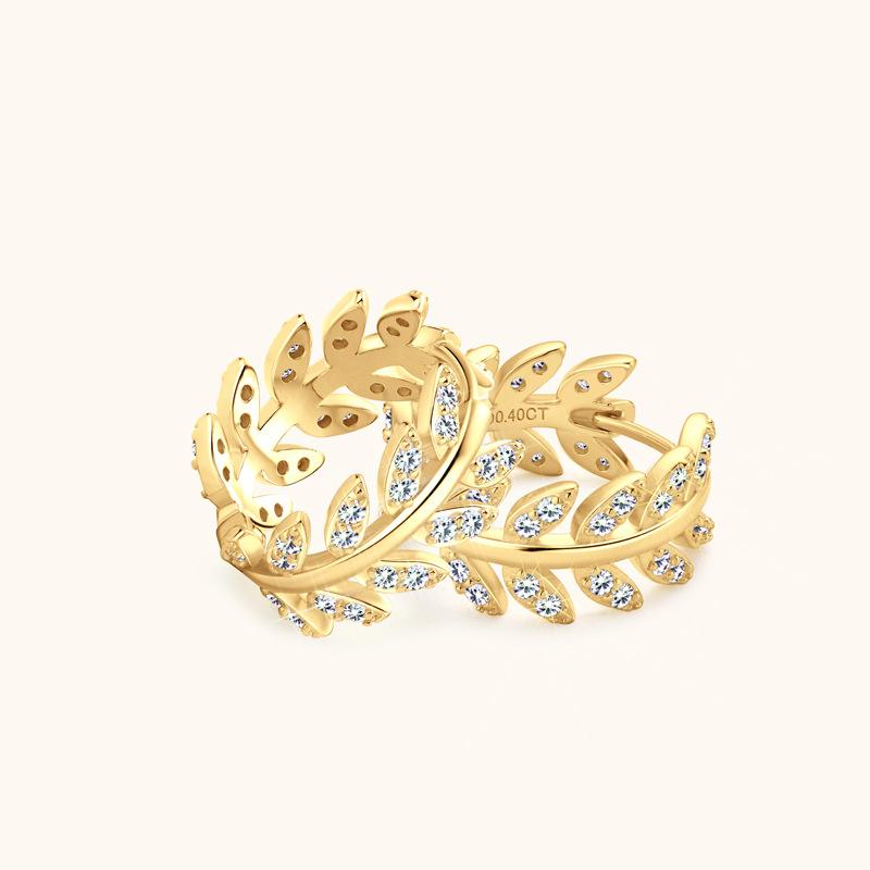 Silvere Glam The Instagram-style Leaf Moissanite Earrings, Ear Clips, Women's High-end Look, 925 Sterling Silver Ear Rings And Earrings