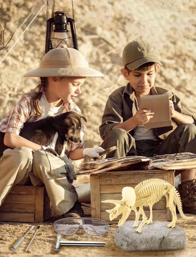 Dinosaur Fossil Excavation Toy: Gem and Skeleton Treasure for Kids