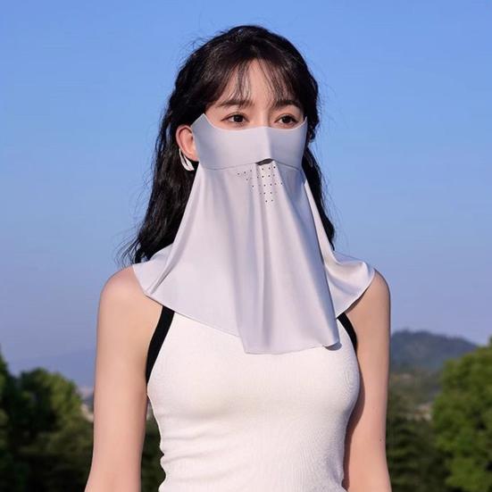 Face Guard with Elastic Strap Ultra-Wide Coverage Double-Layer Structure UPF 50+ UV Protection Cycling Face Protector