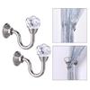 Exquisite 2PCS Curtain Holdback Drapery Holders with Clear Crystal Ball Silver