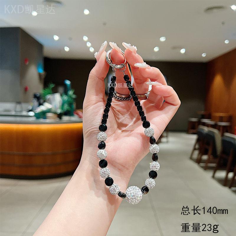 High-End Strasskugel Handykette Ins Mode Damen Handgelenk Hängende Dekoration Handyhülle Anhänger Glänzende Strass Perlen Hängekette