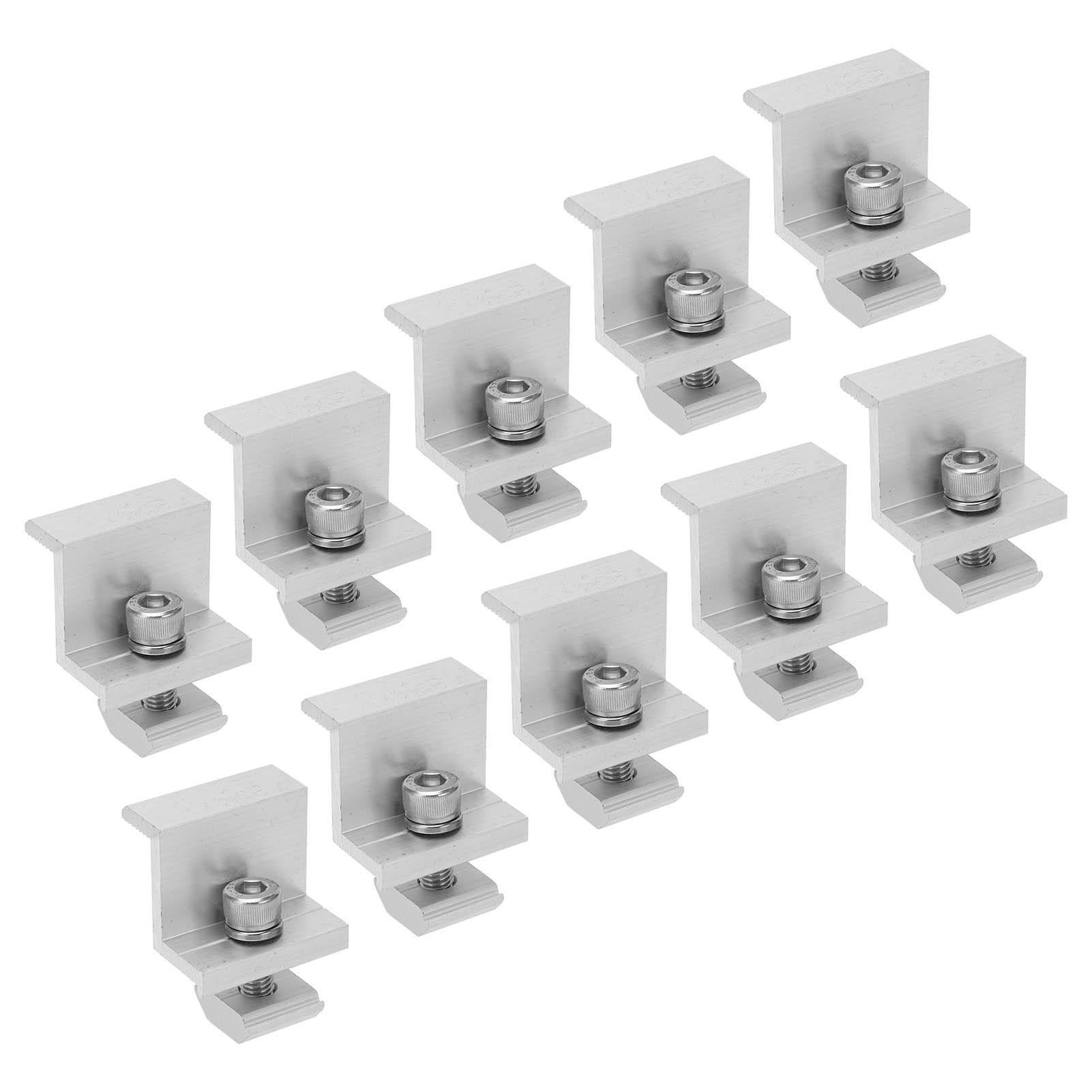

10PCS Solar Mount Z Bracket Aluminum Alloy Pressing Block PV Panel Rail End Grounding Clamps 30mm/1.18in