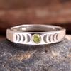Moon Phases Ring, Handmade Jewelry,Peridot Ring, 925 Sterling Silver, Silver Ring