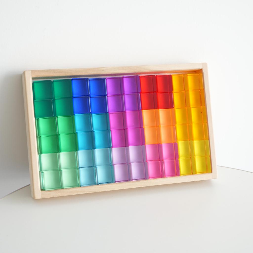 Acrylic Gem Building Blocks: High Transparency Children's Sensory Color Board for Early Education