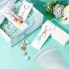 100pcs White Keychain Display Package Paper Cards Holder with 100pcs Transparent Self-Sealing Bags for Selling Bracelet Keyring Small Business