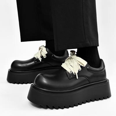 Sprig Original Design Hohe Qualität Punk Stil Schwarzes Leder Höhenerhöhende Schuhe Für Herren Hombre Täglich Lässig Party Kleid