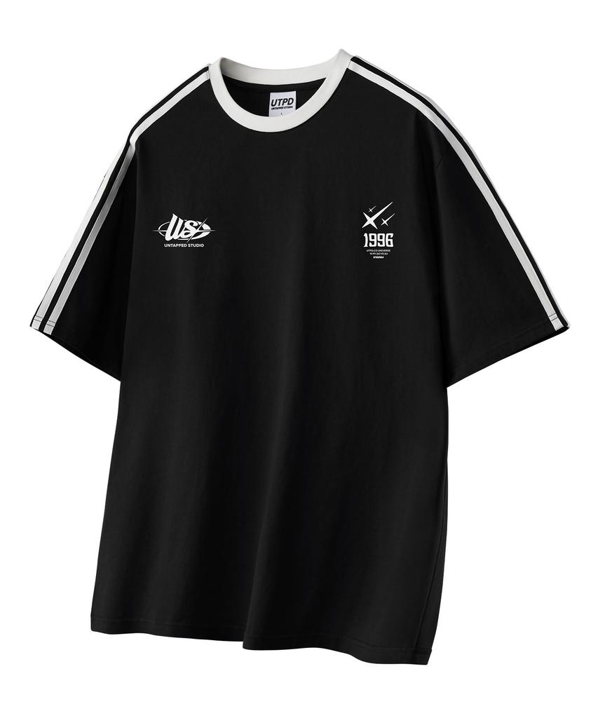 UNTAPPED STUDIO Shooting Star Oversized Track Short Sleeve Color Block T-Shirt 3 Colors