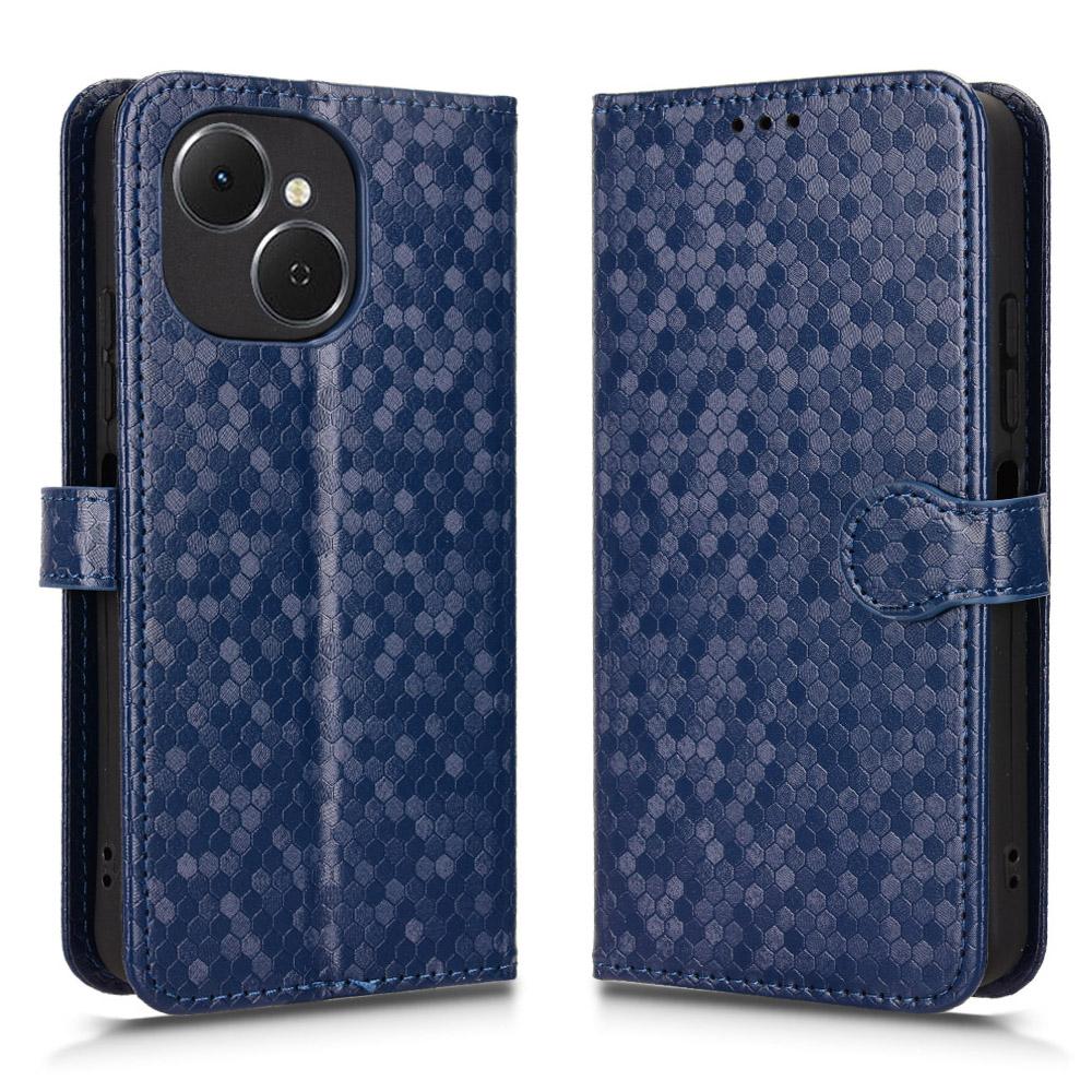 For TECNO Spark 40C Wallet Case Dot Pattern Imprint PU Leather Phone Cover with Wrist Strap