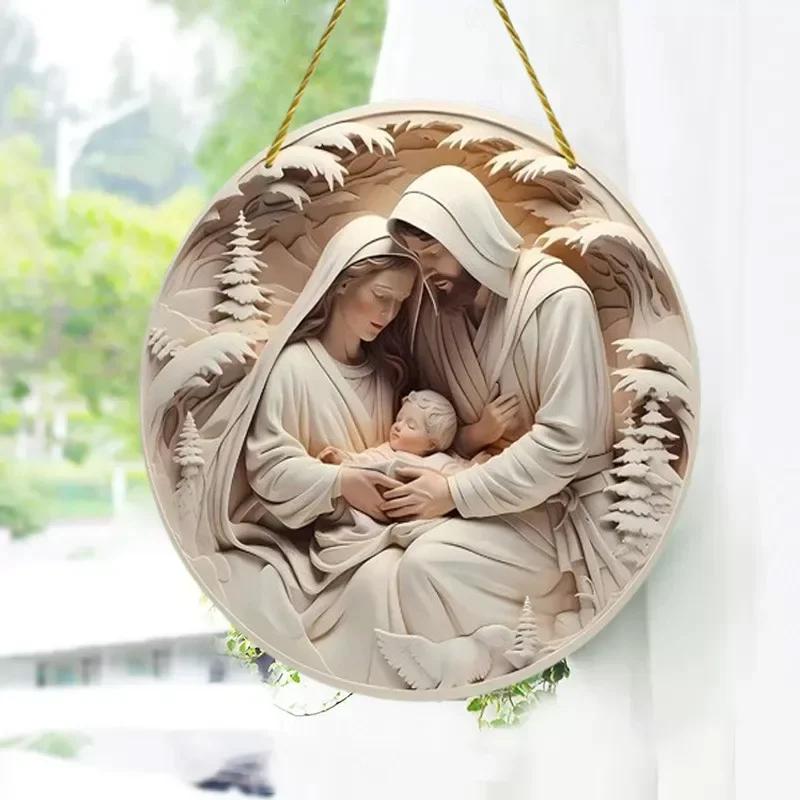 1-6PCS Rustic Christmas Door Hanging Sign Creative Home Decoration Wooden Plaque for Wall Window Porch Garden Party Holiday Gift