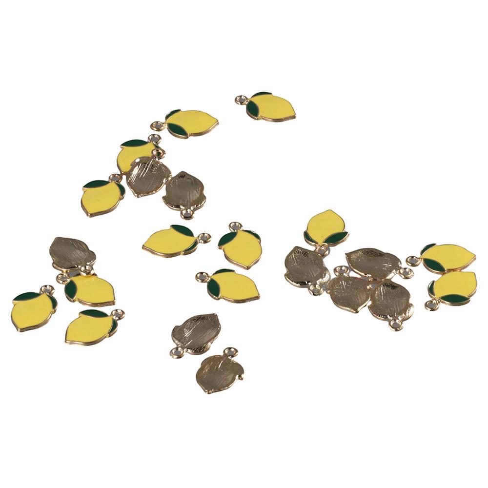 

30 шт., длина 20,5 мм, позолоченные подвески, желтый сплав, эмаль, подвески в виде фруктов, поделки своими руками