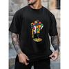 Santa Fitness Printed Men's T-shirt Fitness Sports Men's Short Sleeve Top Daily Running Workout Men's Crew Neck T-shirt